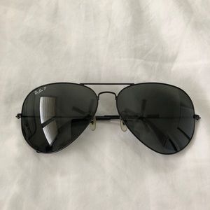 Lg Black Ray Ban Aviator Sunglasses